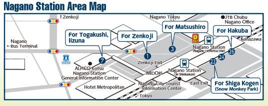 nagano station map, nagano resort pass